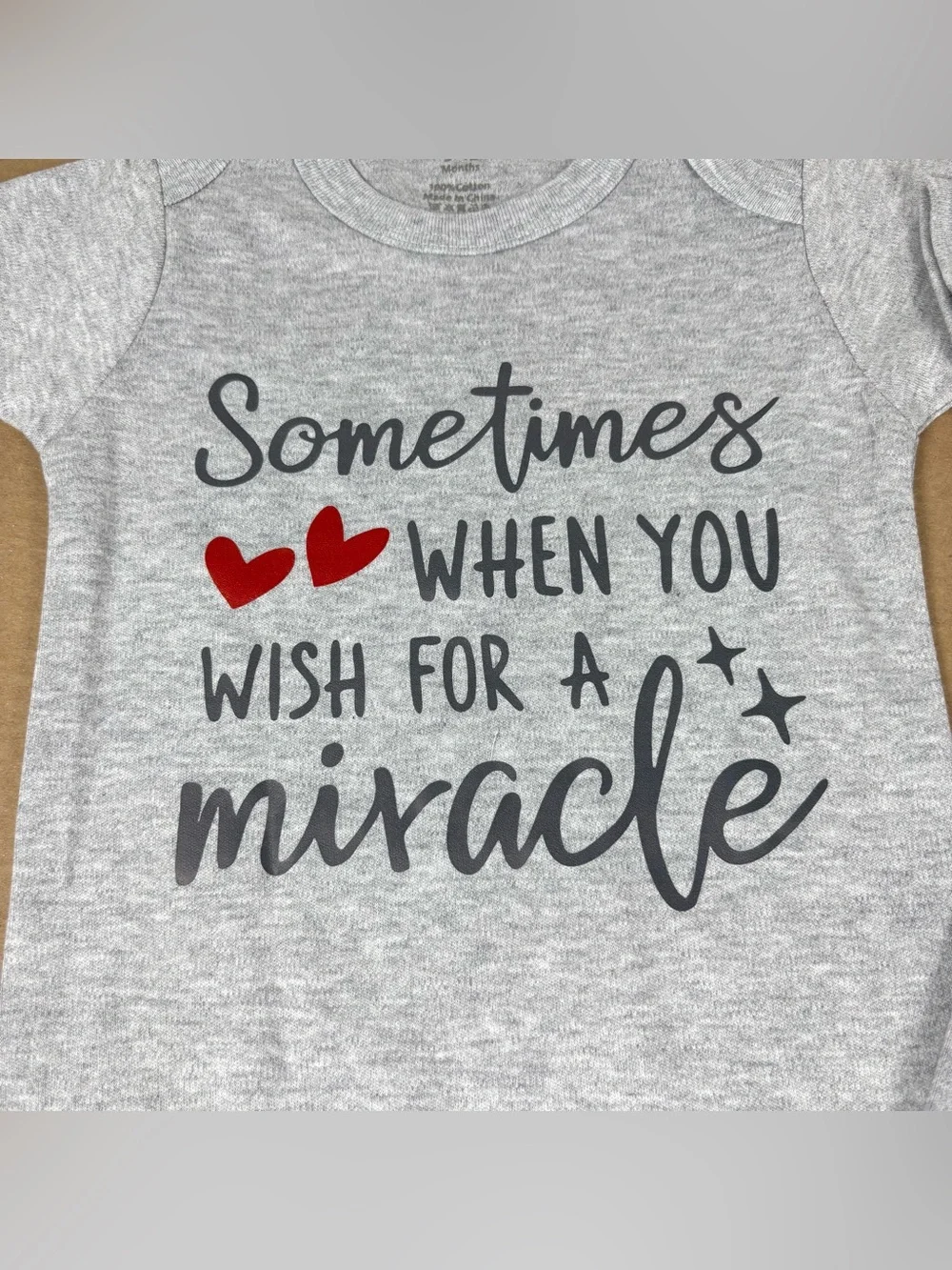 NWOT Twin Baby Onesies Set “Sometimes When You Wish for a Miracle, You Get TWO”
